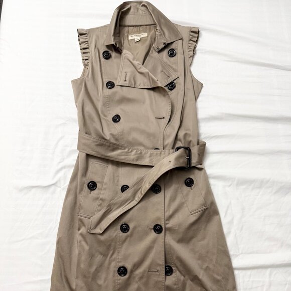 Burberry Sleeveless Trench Coat Dress – Size 38 | Rare, Versatile & Elegant - Picture 1 of 9
